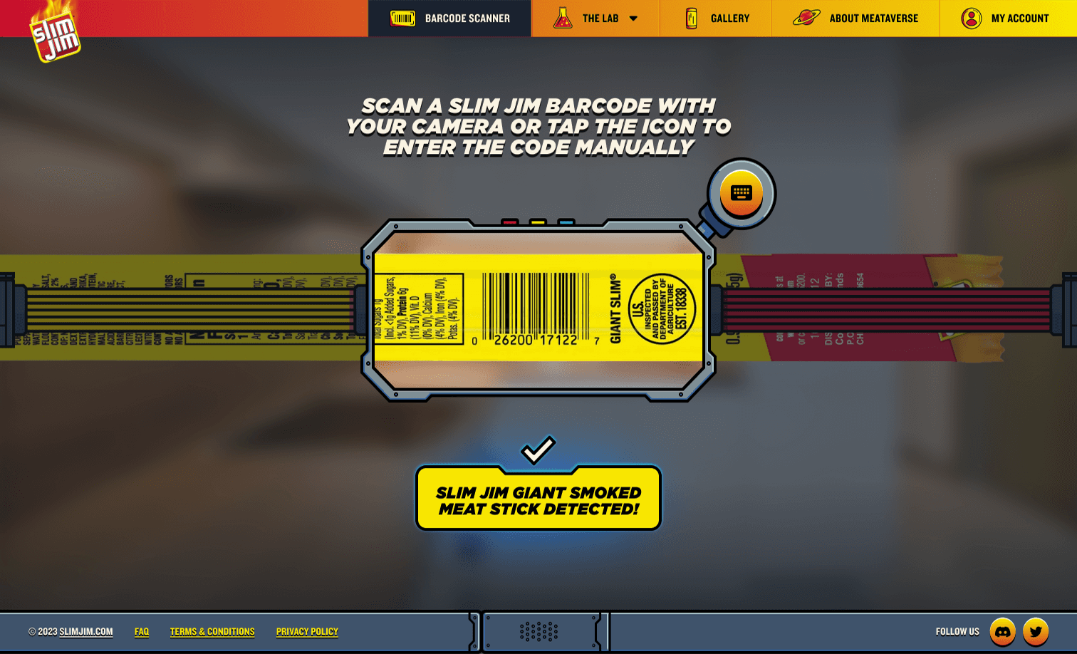 Slim Jim Meataverse Barcode Scanner