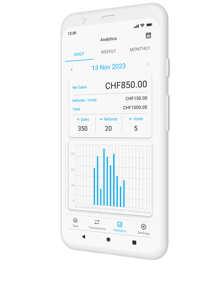 softPOS Dashboard auf Handy