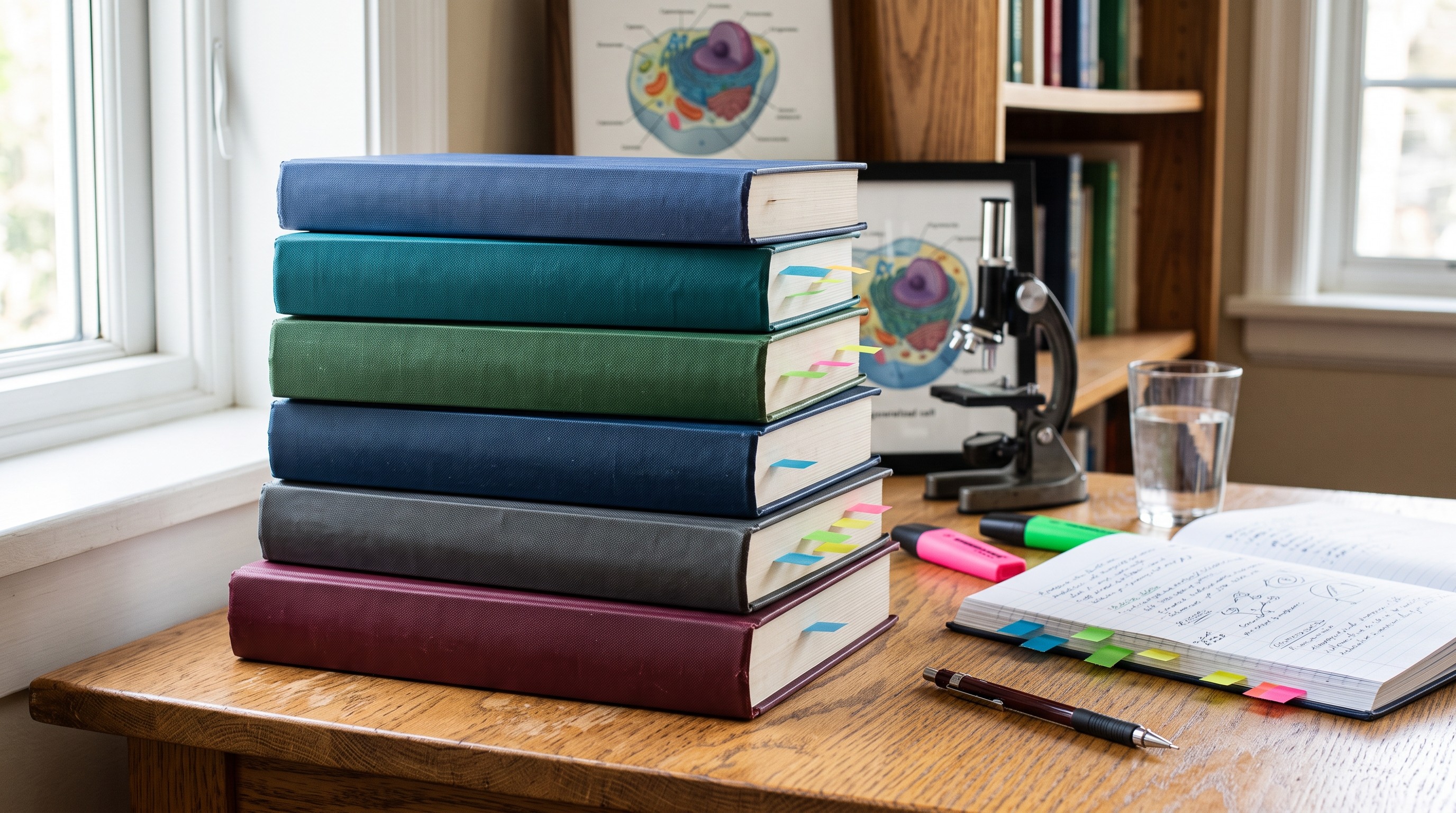 Pre-med biology study resource stack