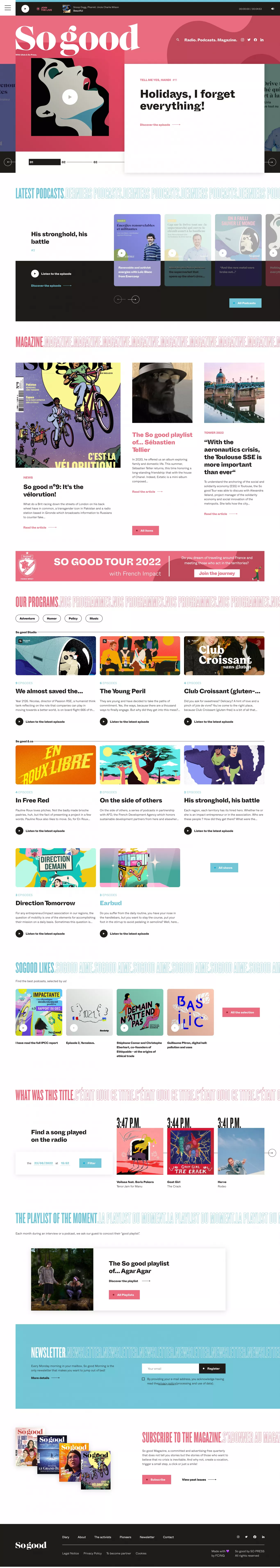 So good avec Ulule et So Press blog page screenshot showcasing News and Magazine design