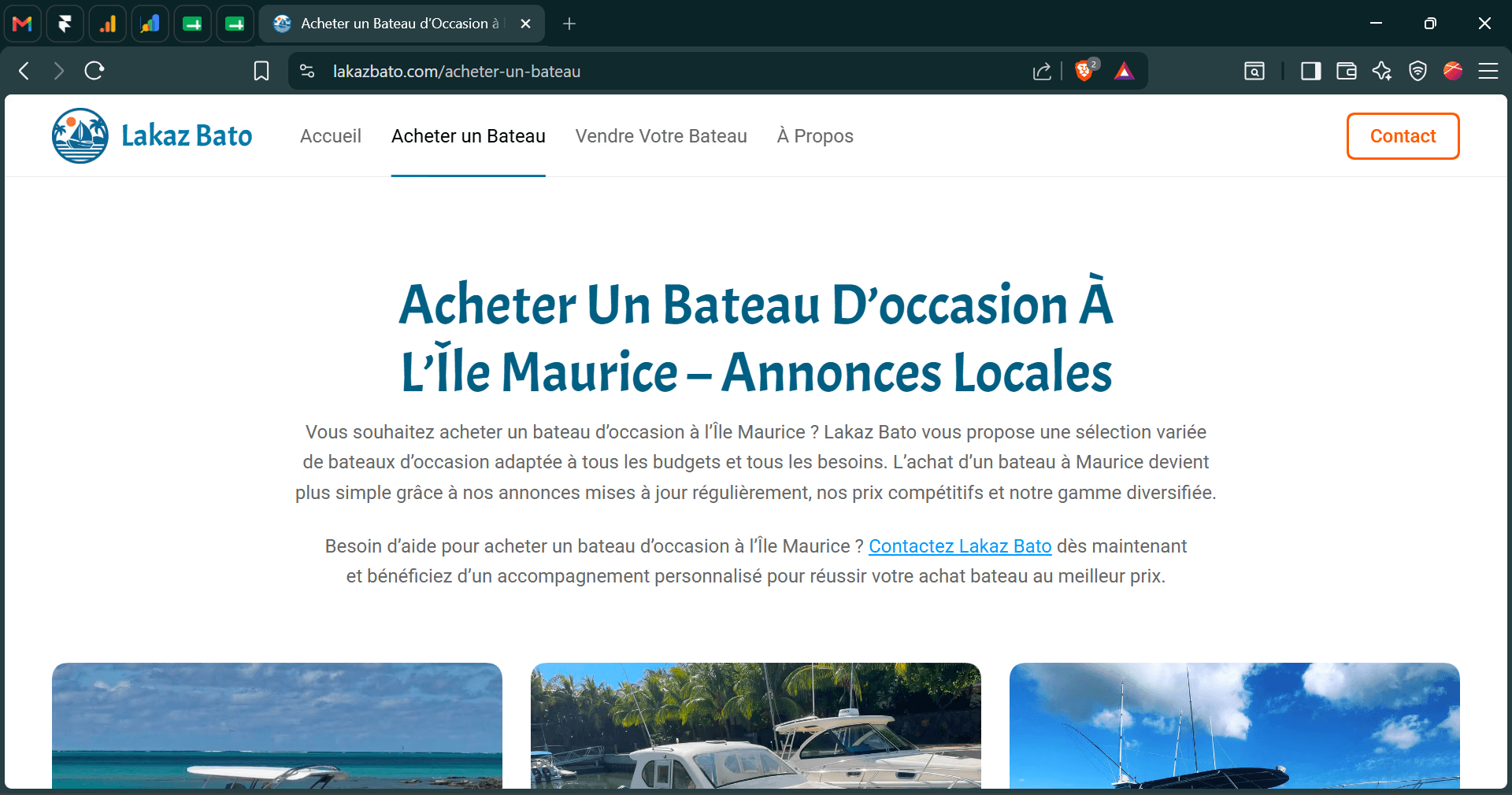 Annonces de bateaux à vendre vérifiées par Lakaz Bato à l'Île Maurice