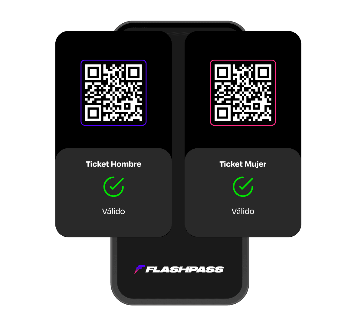 Sistema FlashPass para validar tickets escaneados con confirmación visual inmediata