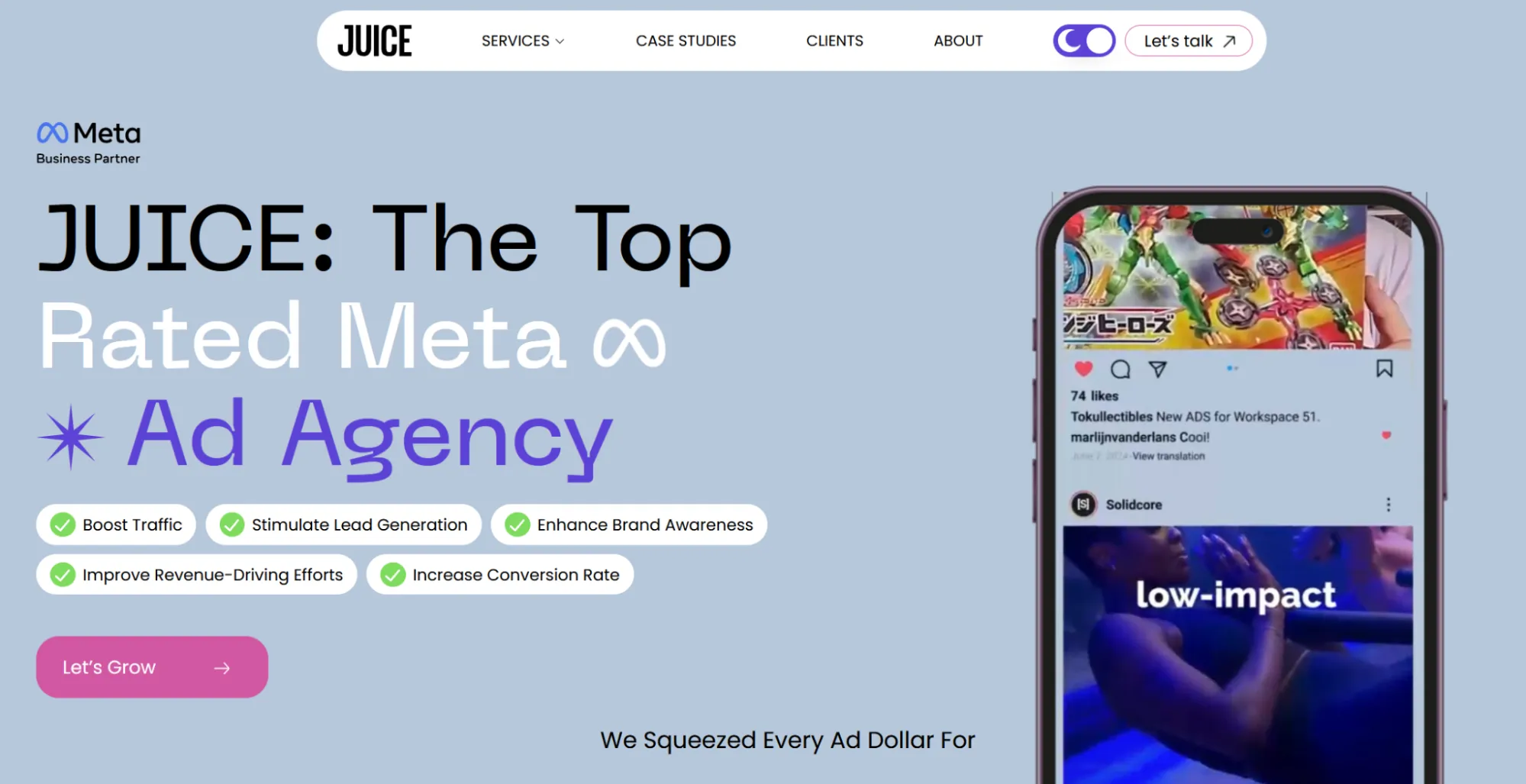 JUICE - Best for policy-compliant Meta performance scaling