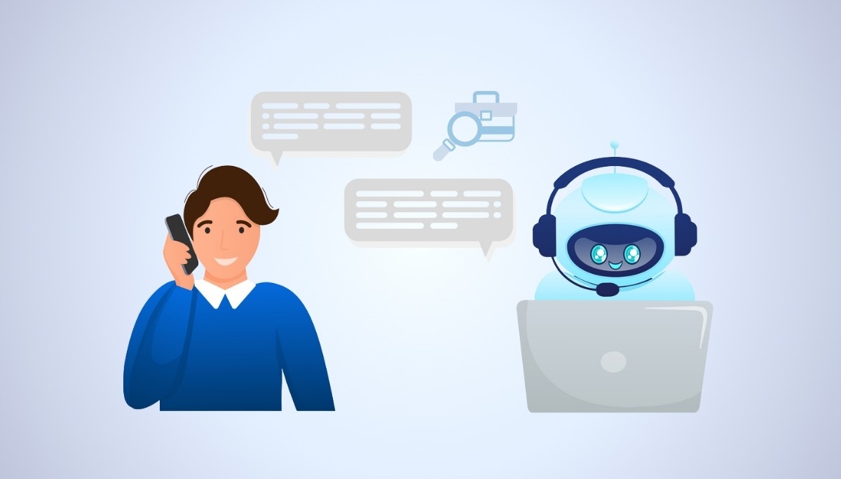 Illustration of a woman seated at a desk working on a computer, holding a paper while a large monitor behind her shows a rocket launch, surrounded by floating dollar signs, gears, paper airplanes, and a light bulb.