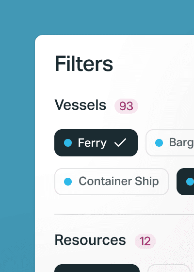 A snippet showing filter options in a port management software.