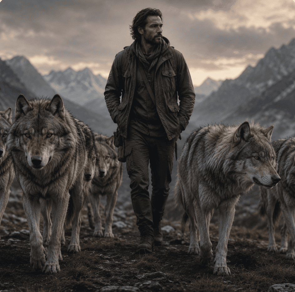 A1 ESL lesson "Walking with wolves" — Present Continuous and nature vocabulary