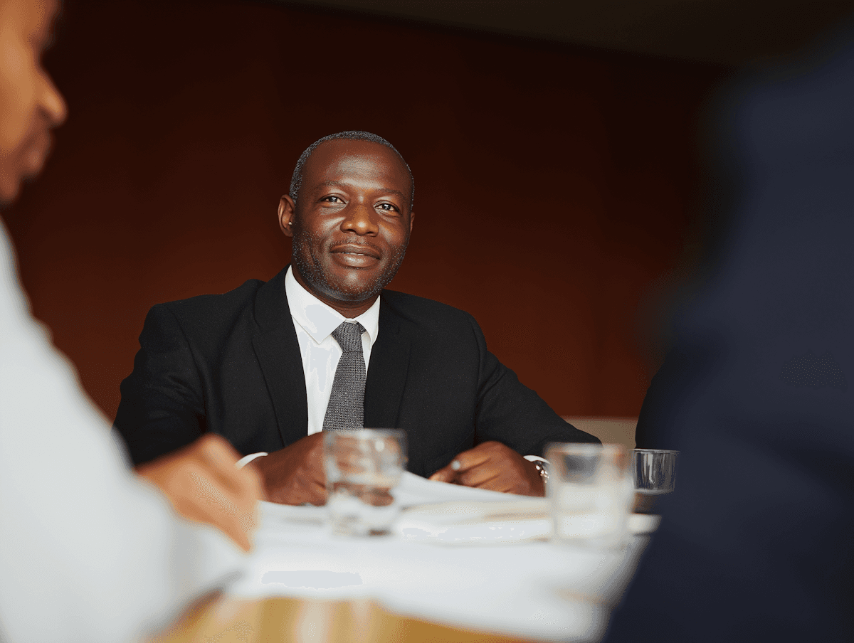 Executive reviewing legal documents during corporate investigation