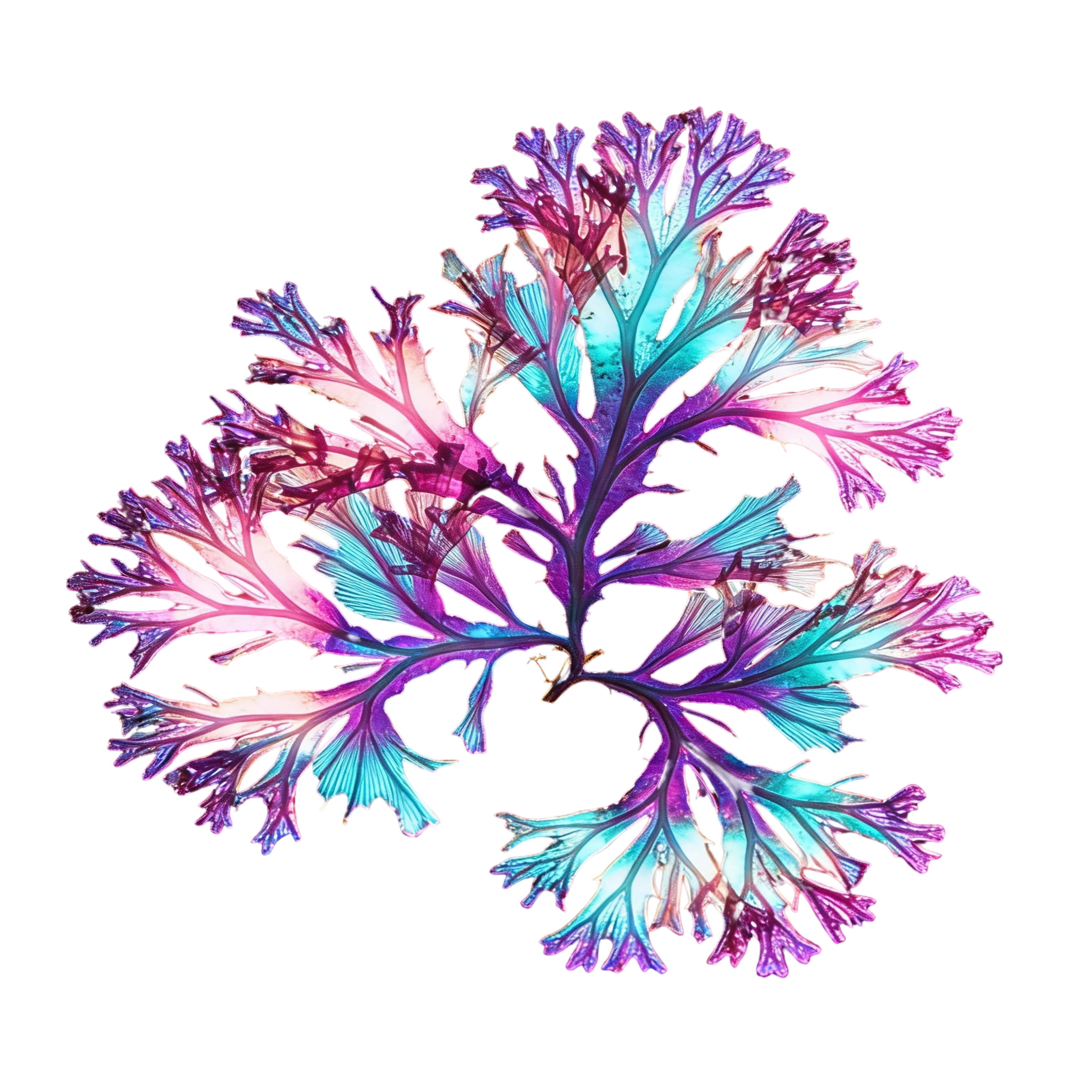 Red algae with a fluorescent holographic effect