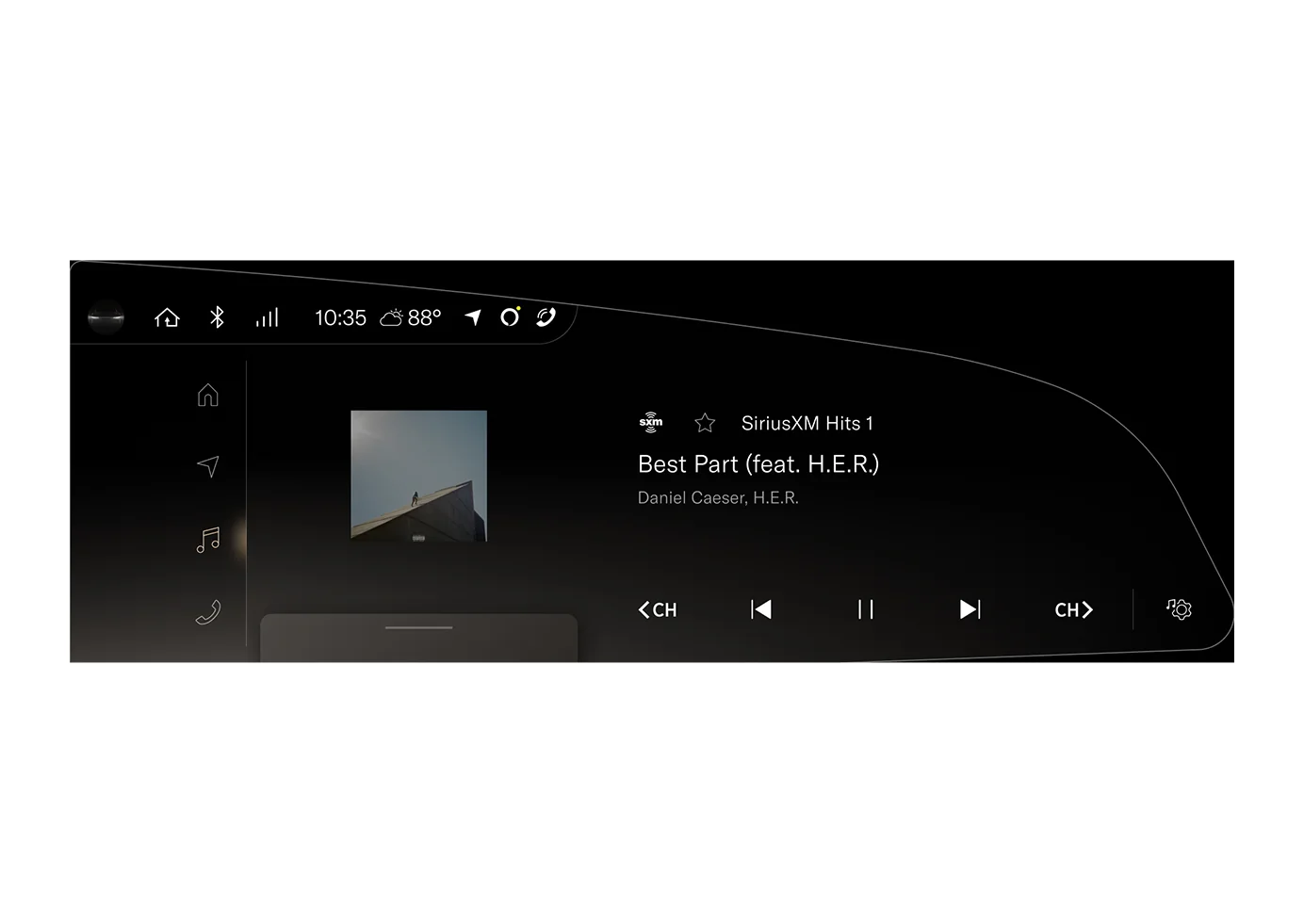 In-vehicle now playing — Lucid