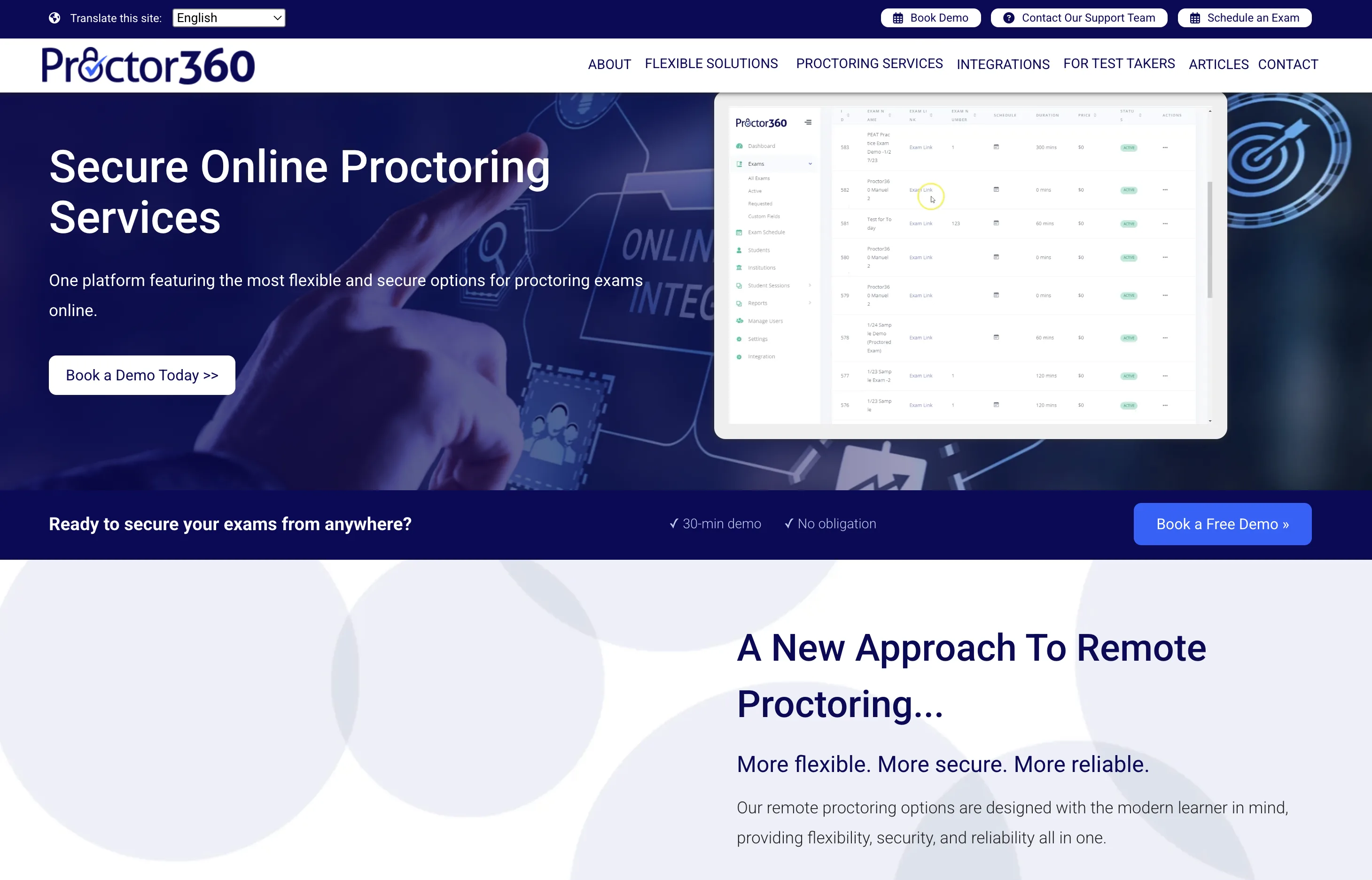 Proctor360 website homepage