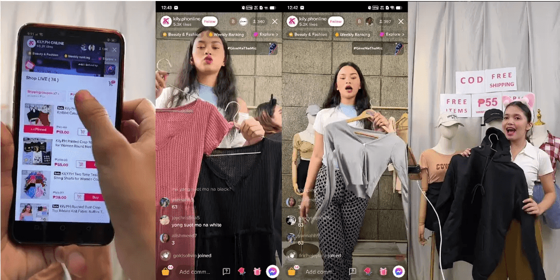 TikTok LIVE shopping session showcasing products and real-time engagement to drive sales through TikTok Shop.