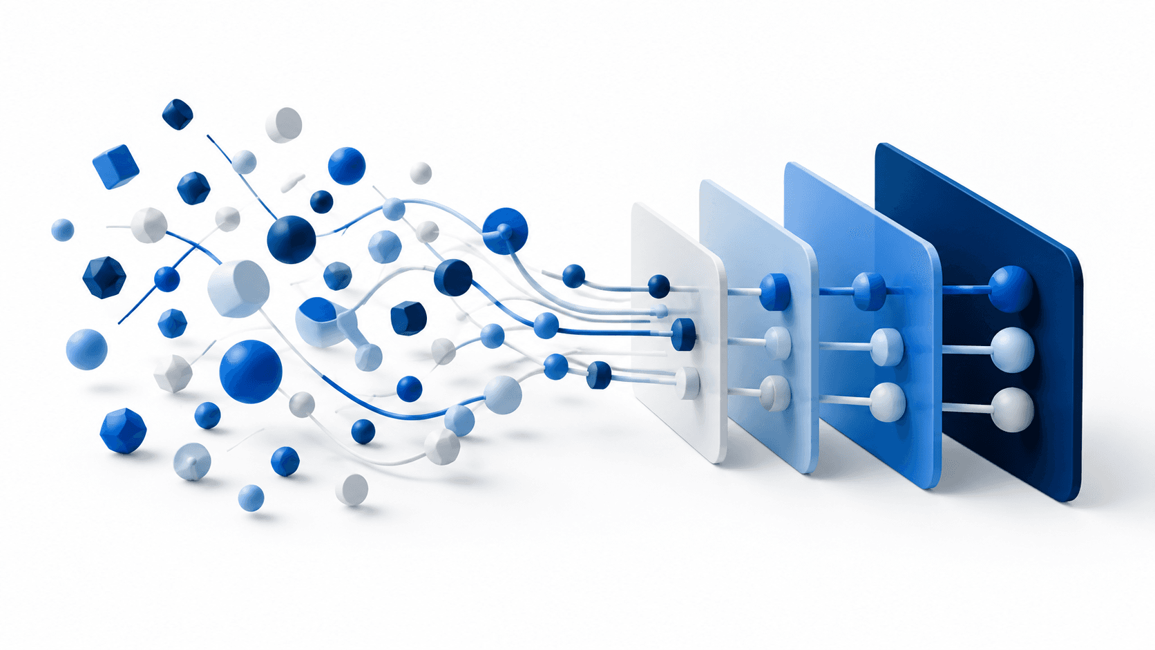 Abstract blue illustration representing patient journey follow up