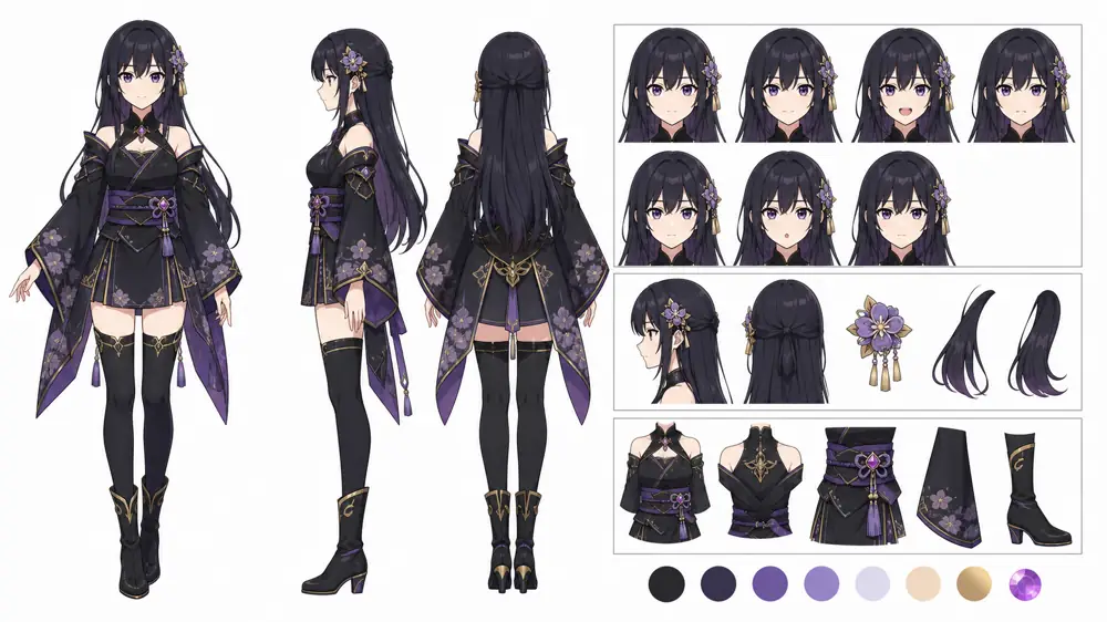 anime girl character sheet