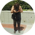 Jacob, 38, photographing outdoors in urban setting for customer testimonial