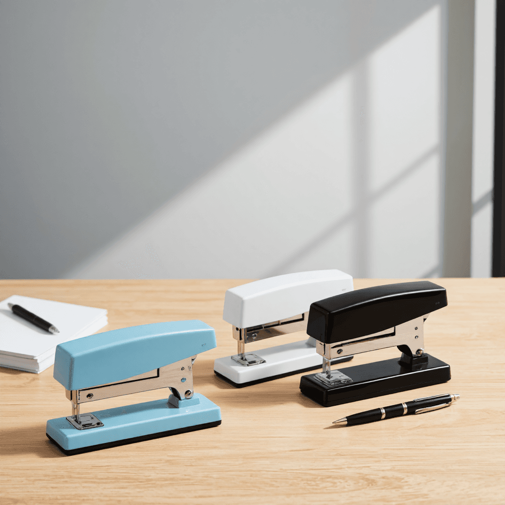 product photography of set of staplers