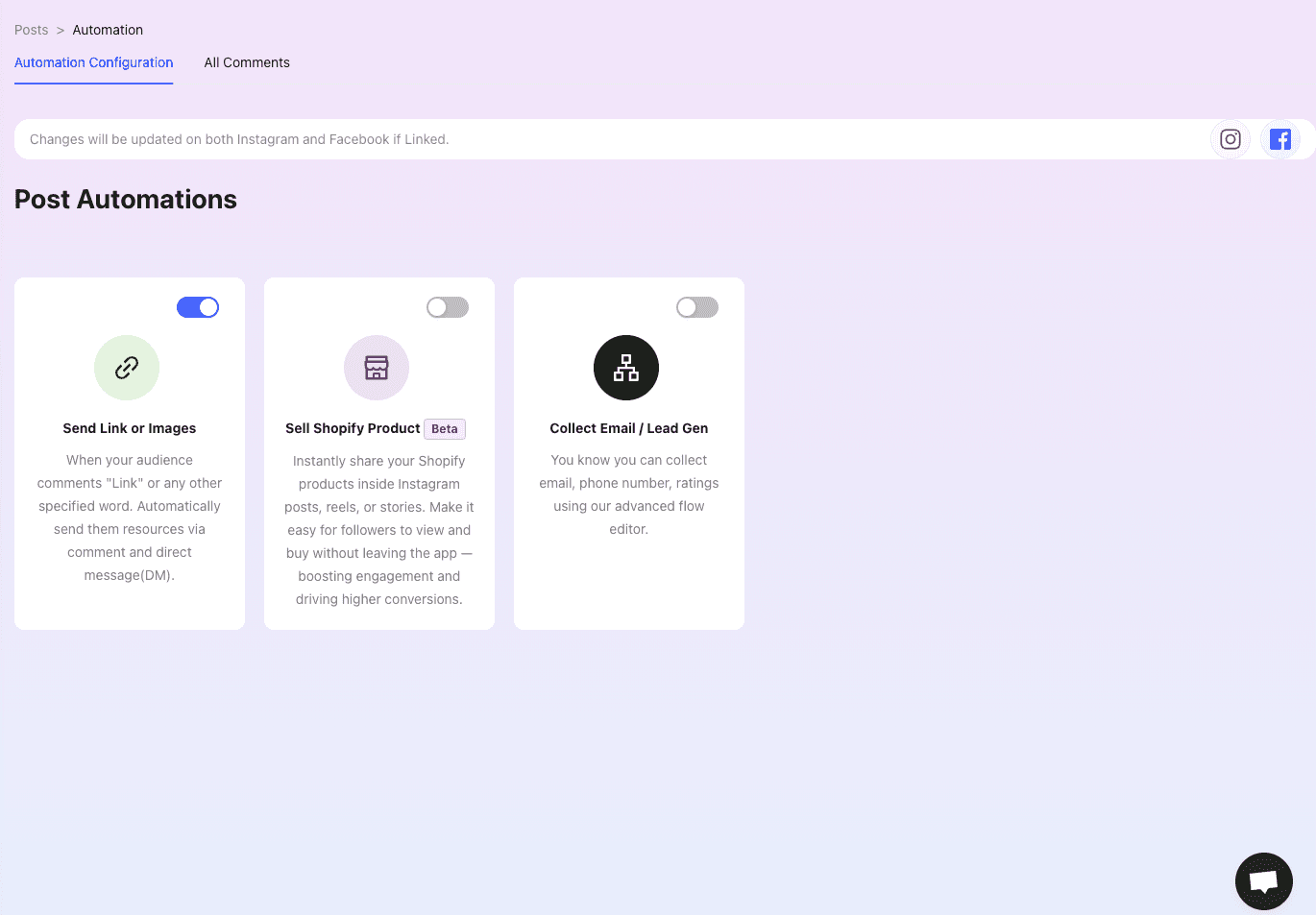 One Automation, Two Platforms (IG + FB)