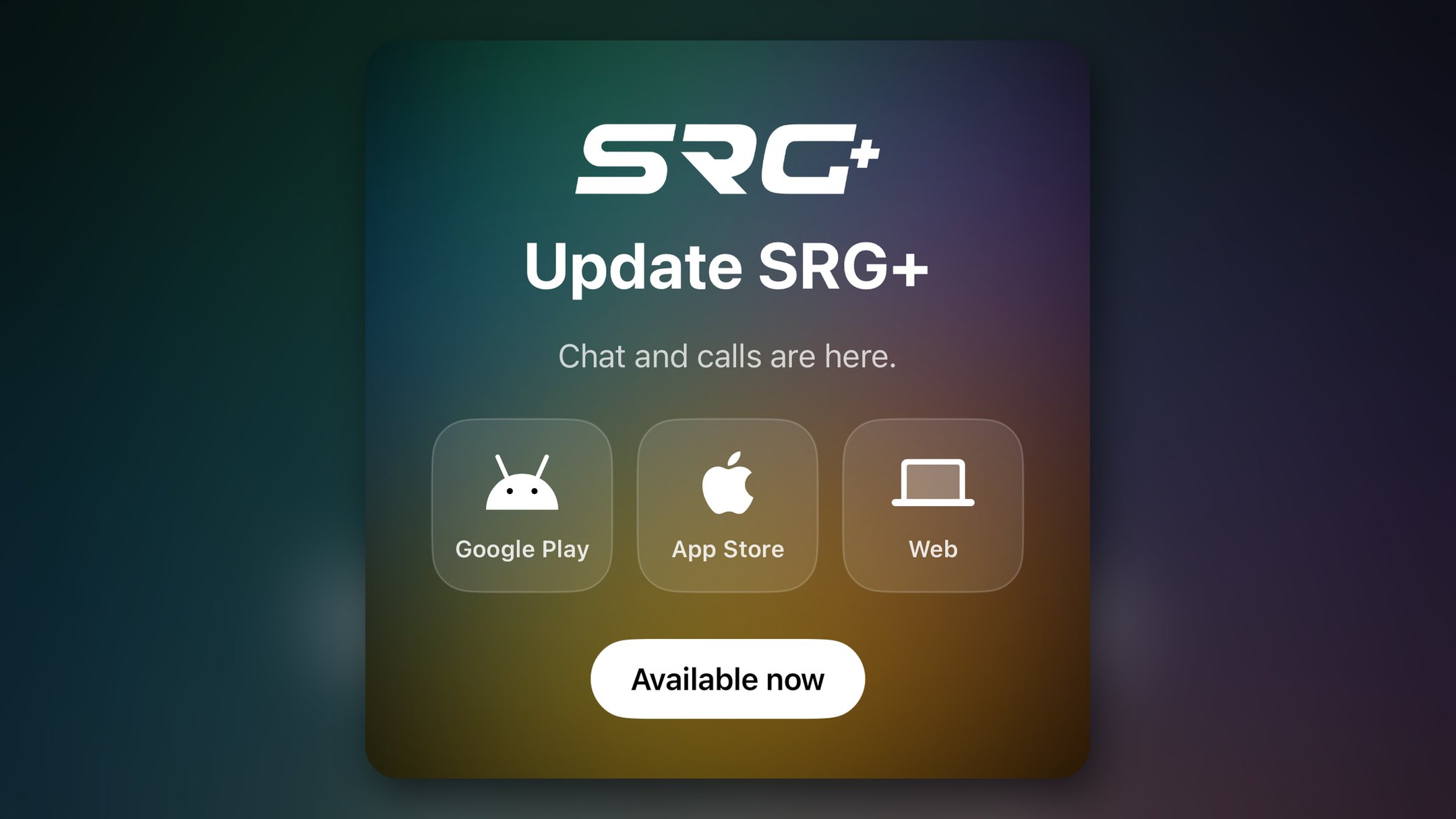 Update SRG+ 1.93: available on Google Play, the App Store and the web