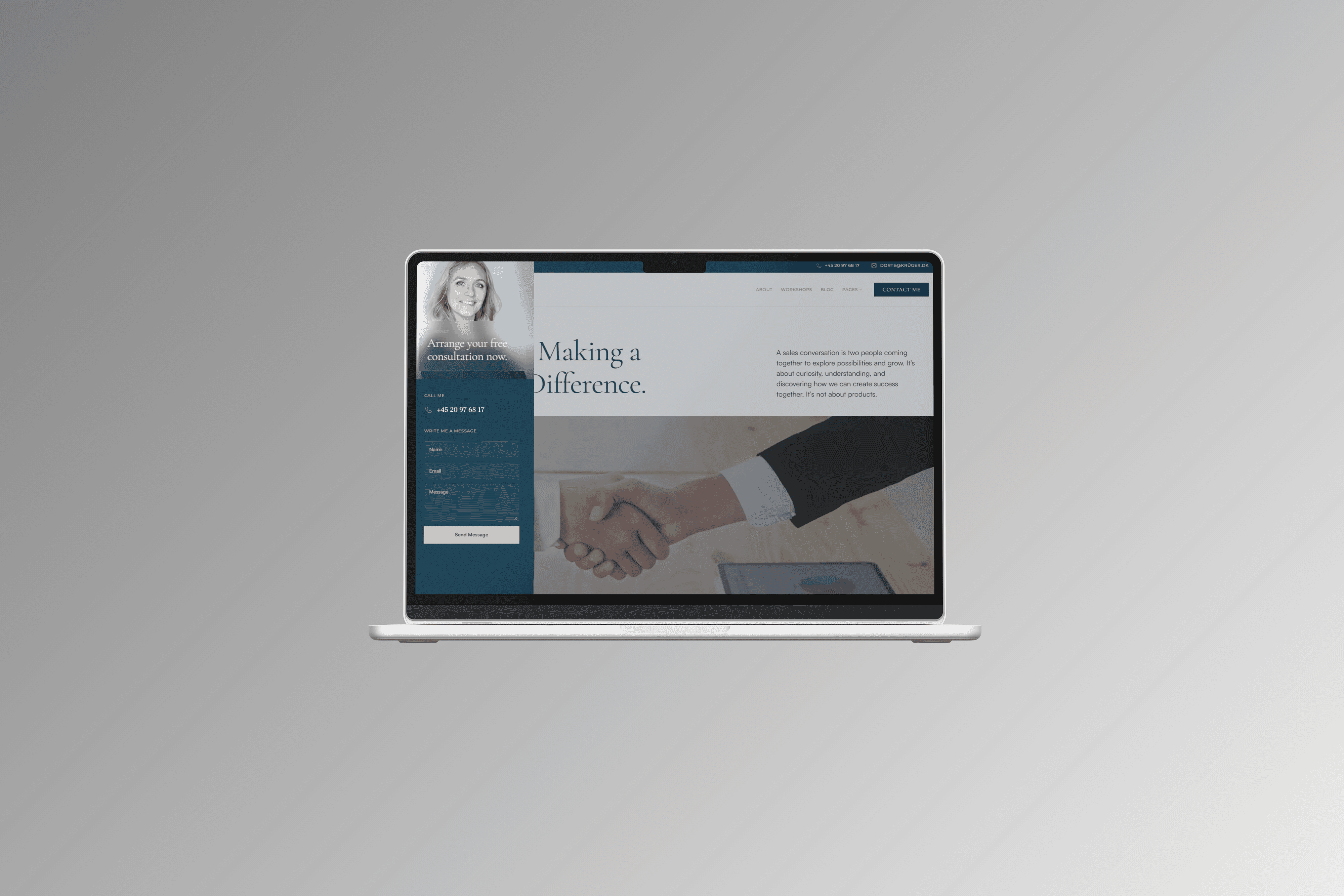 Mac Mockup displays website made by Seoma