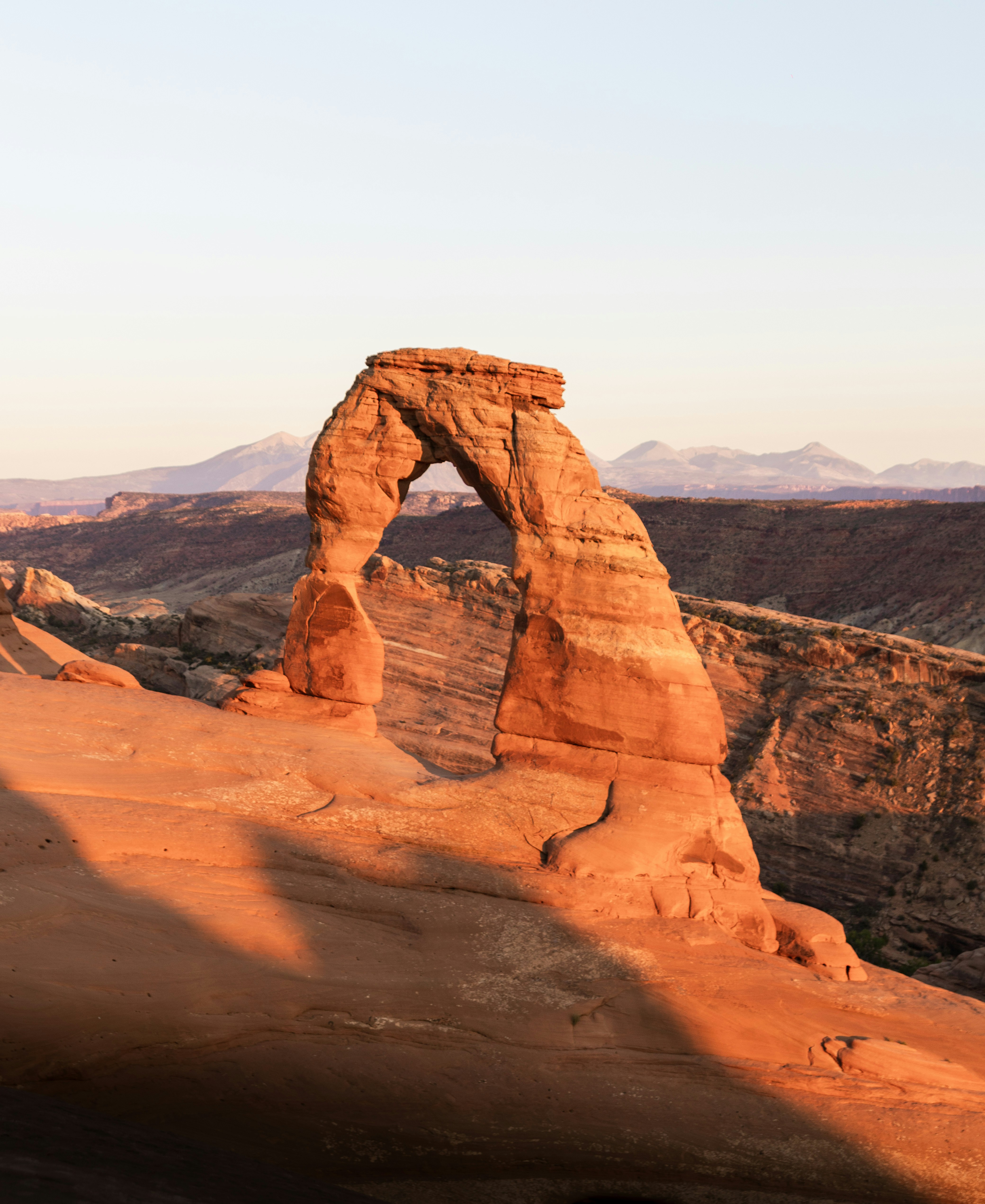 Delicate arch in arches national park at sunset