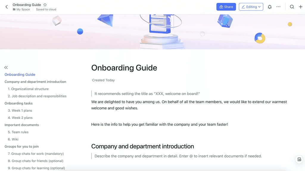 Customize employee onboarding with guide