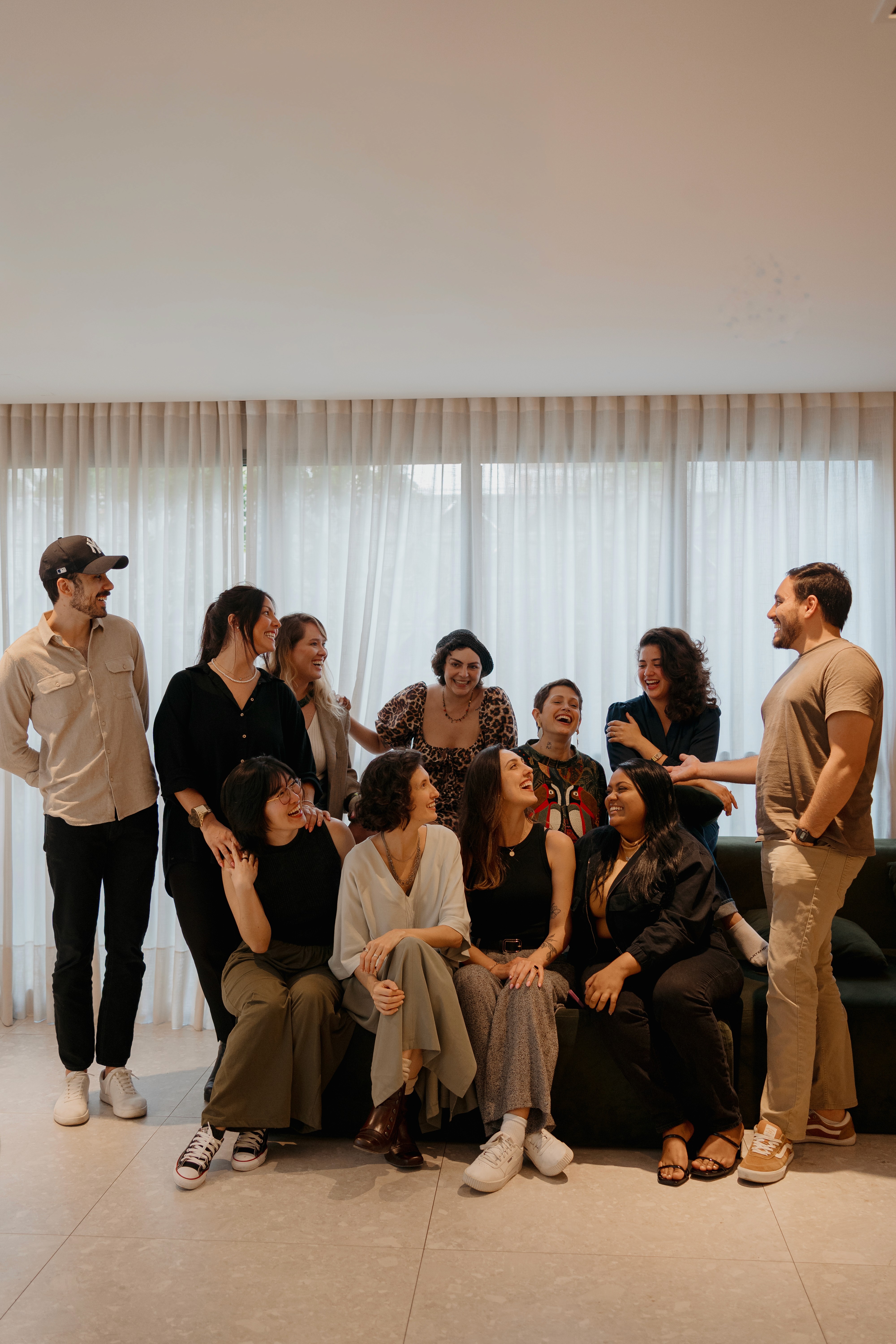 sittin people beside table inside room