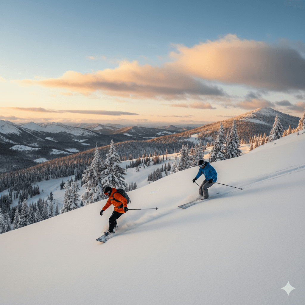 ski and snowboard in beech mountain ski resort
