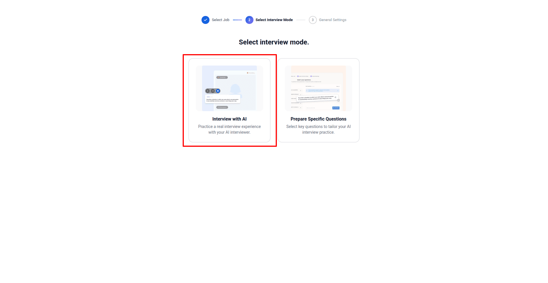 choose interview mode