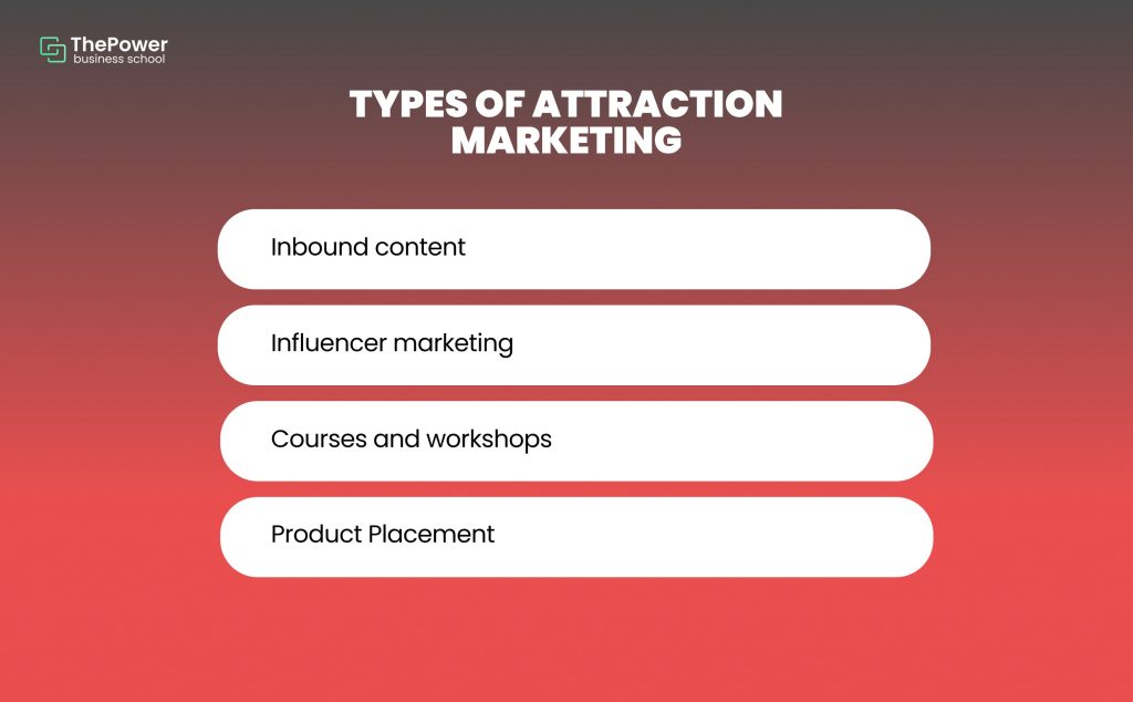 Types of attraction marketing