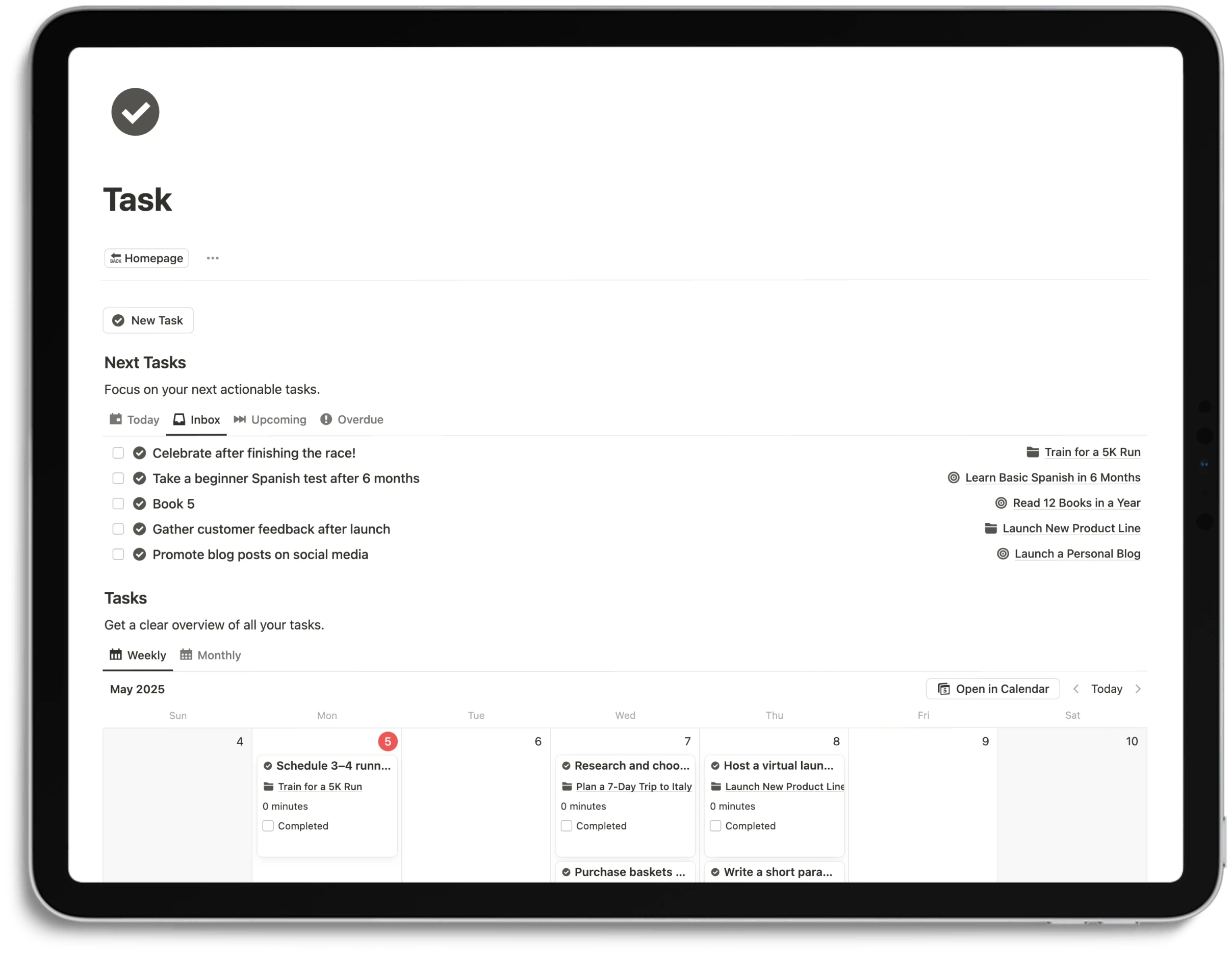 Notion Productivity System - Task