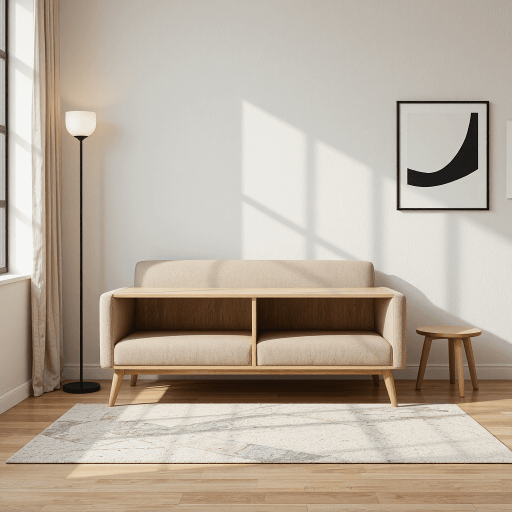 product photography of Home décor shelf with minimalist design elements