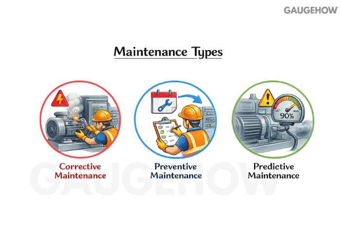 Preventive predictive corrective maintenance types