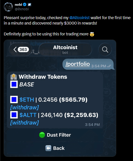 Twitter testimonial screenshot