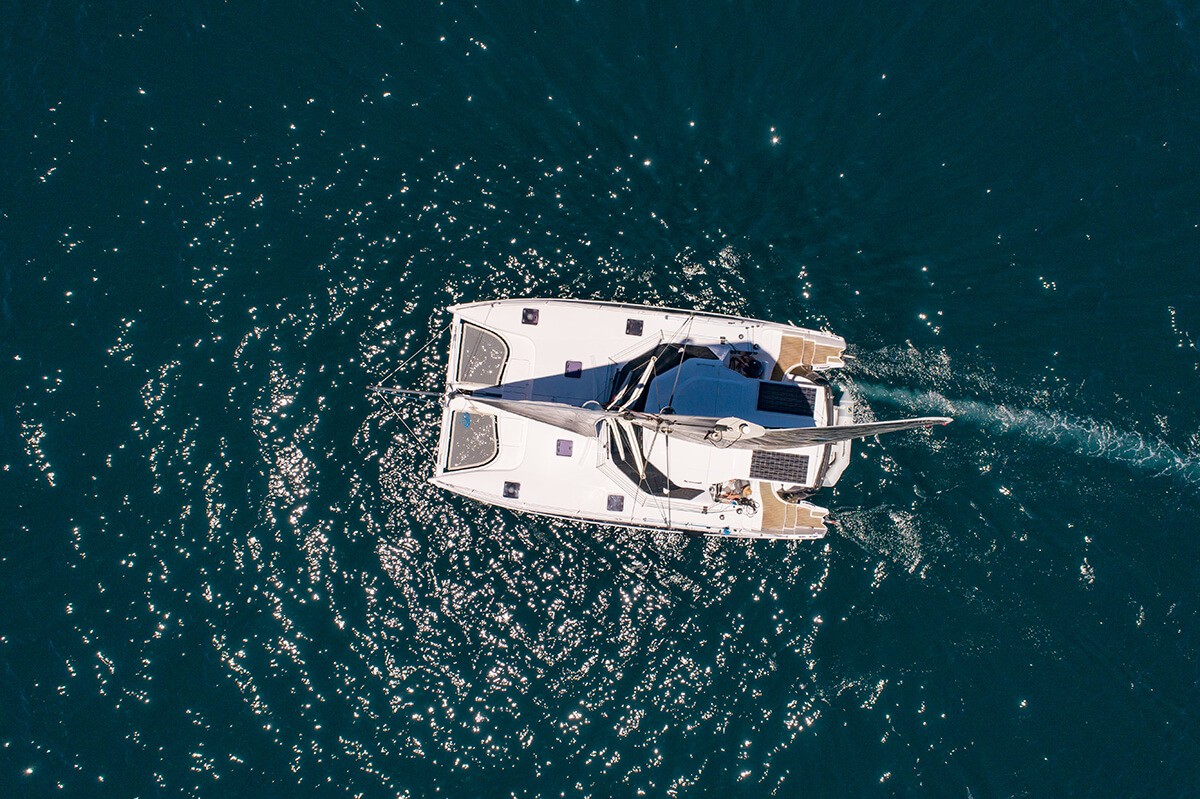 aerial  angle of boat