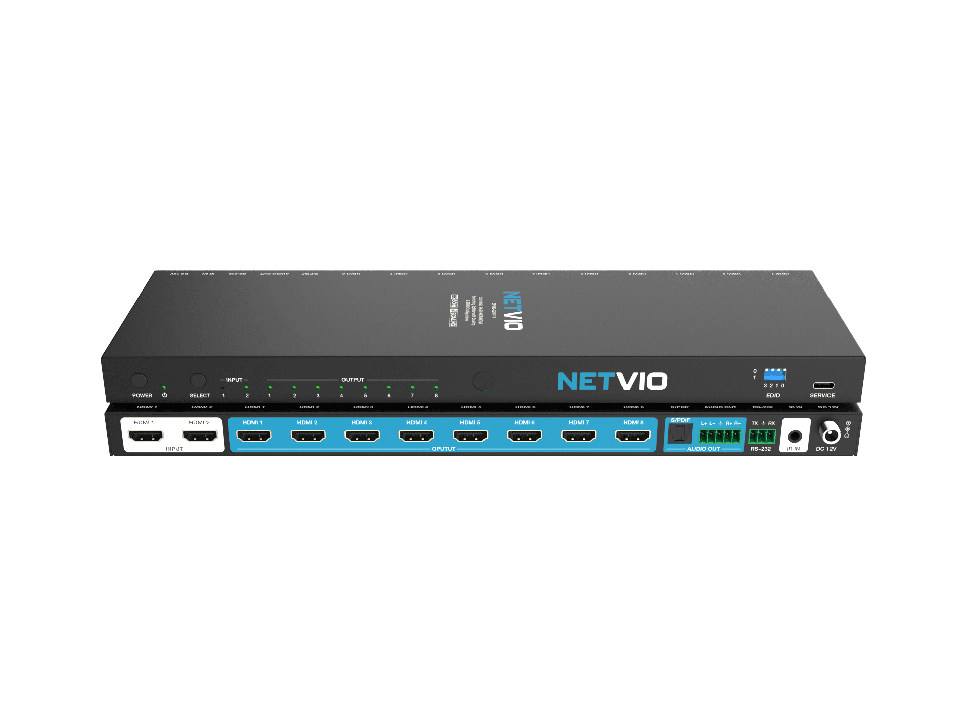 8x8 HDMI matrix switcher with scaling