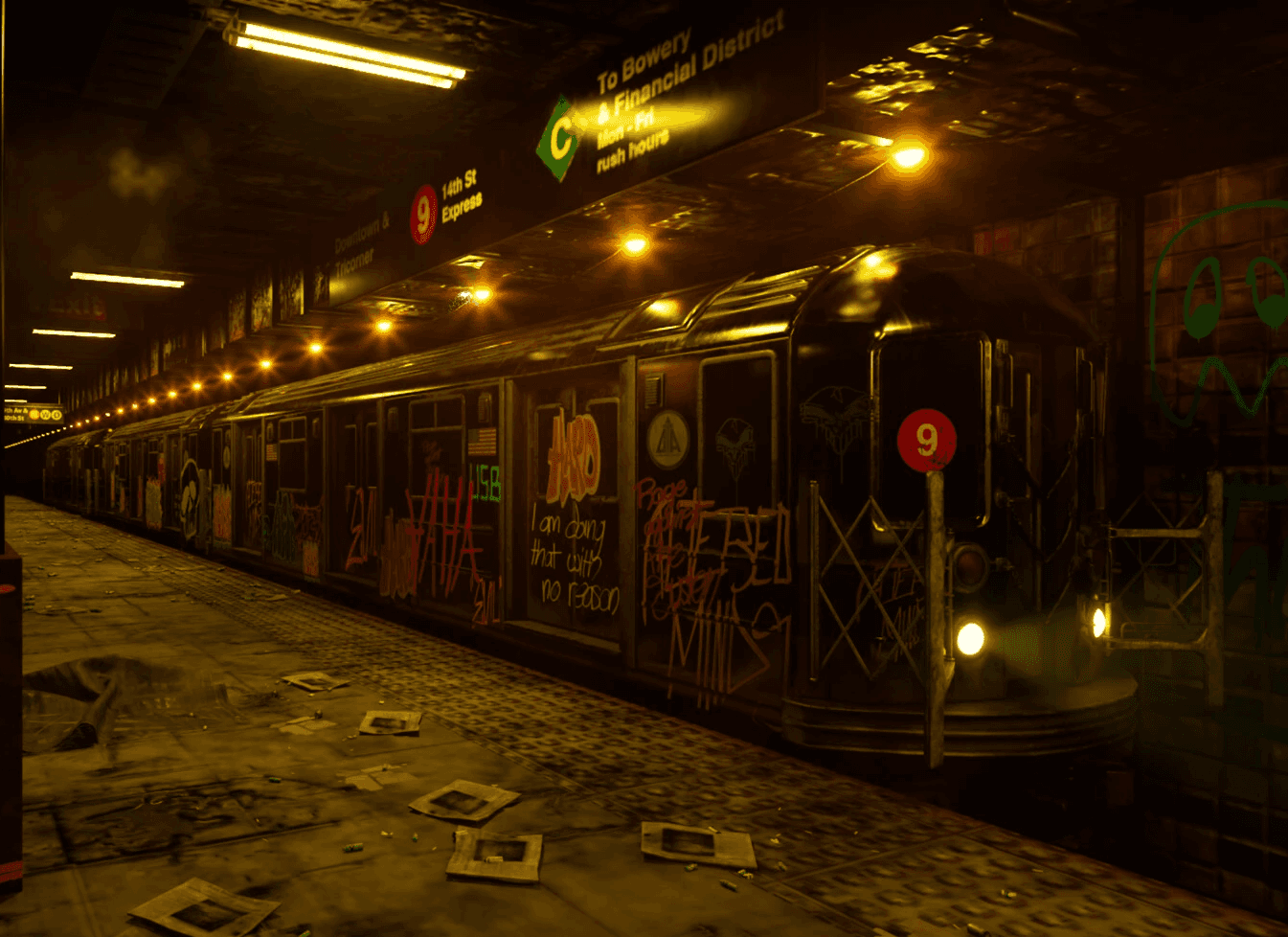 A subway train