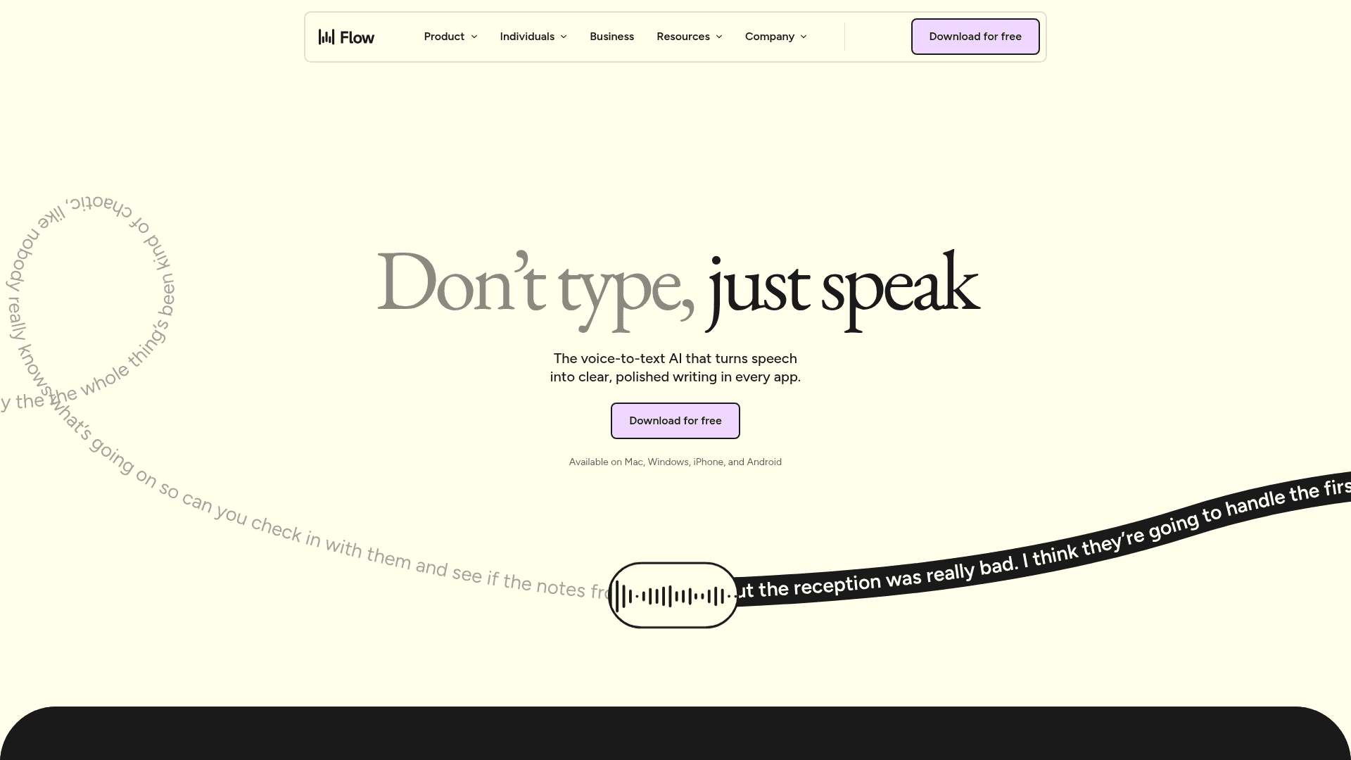 Screenshot of https://www.wisprflow.ai
