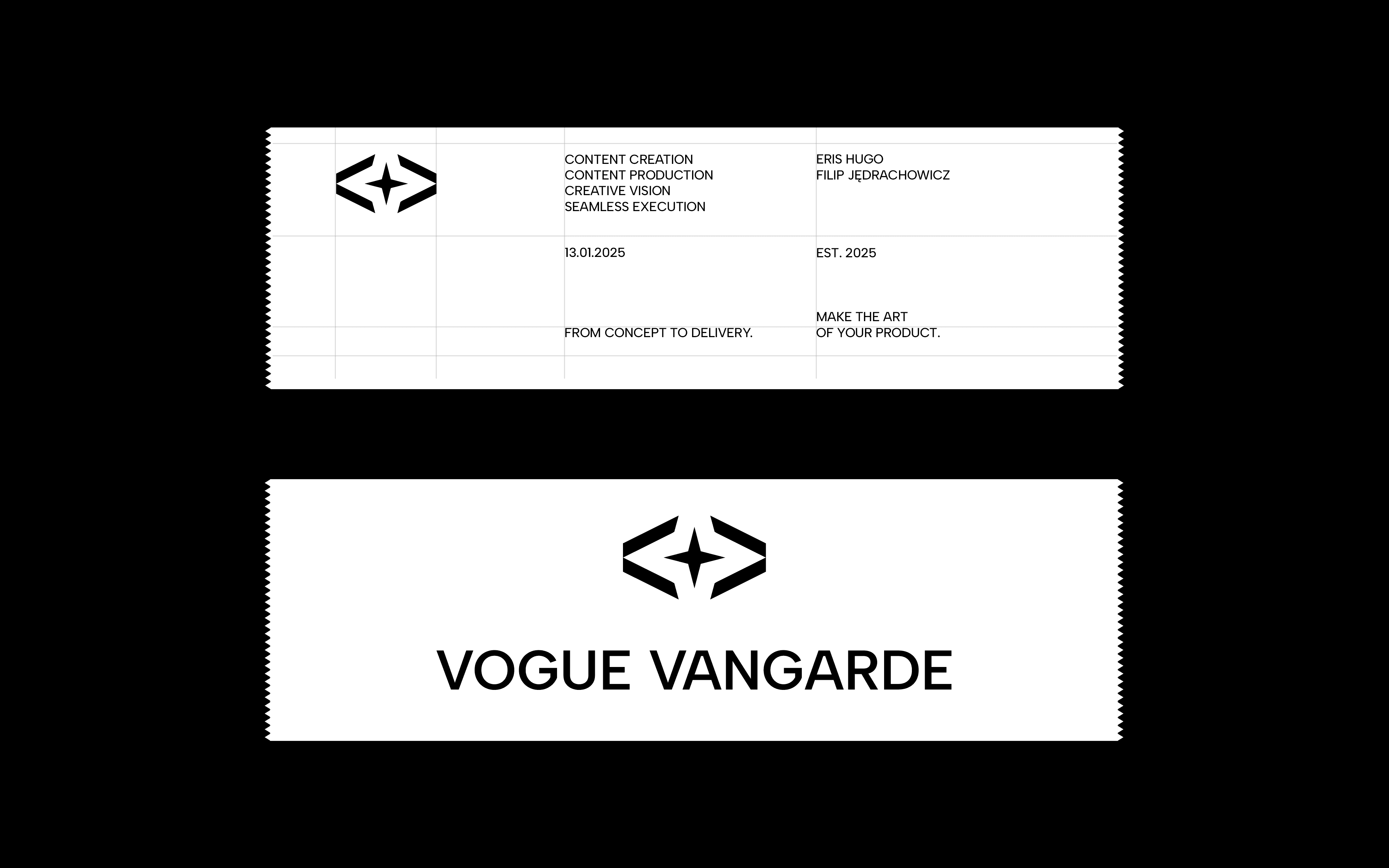 Branding applied on a ticket form shapes