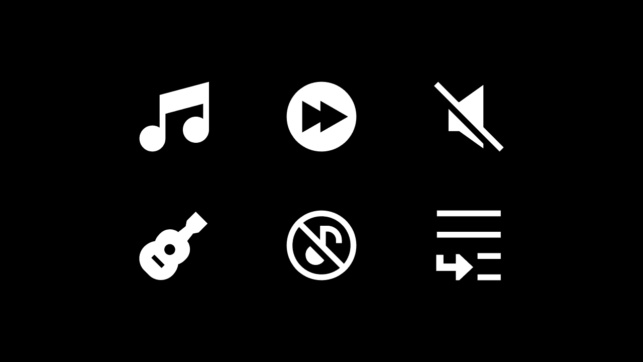 Sharp Solid Music Icon Set