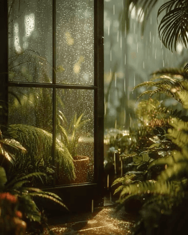 greenhouse rain Apple Watch collection header image featuring floral, summer, and spring.