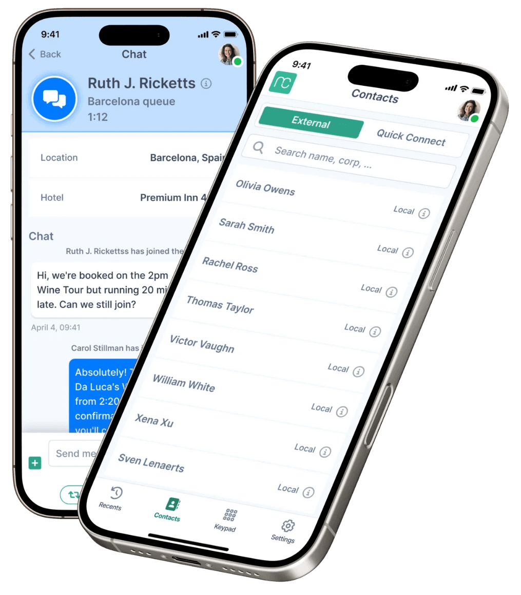 Mobile app for NiCE CXone screenshots