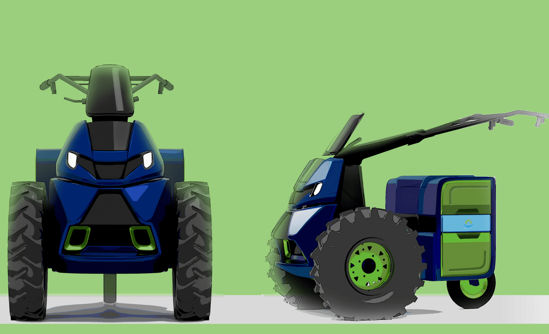 Simpsons and Co Ltd World's First Electric Tiller render by AYA Design Studios