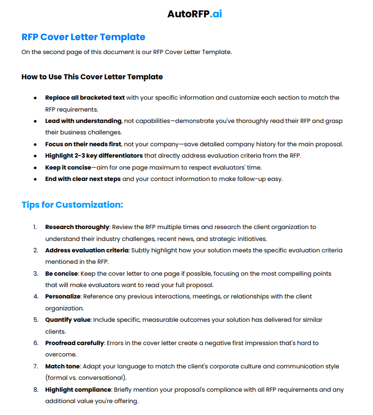 RFP cover letter template