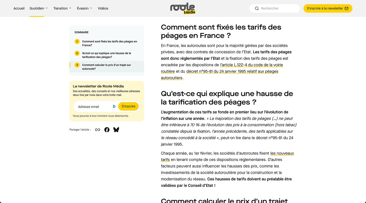 Page article du site Roole Média