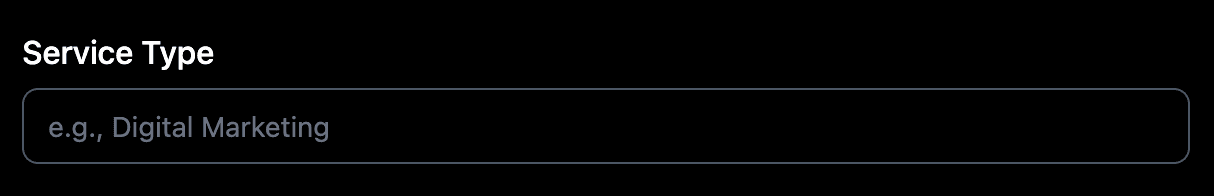 Service type field