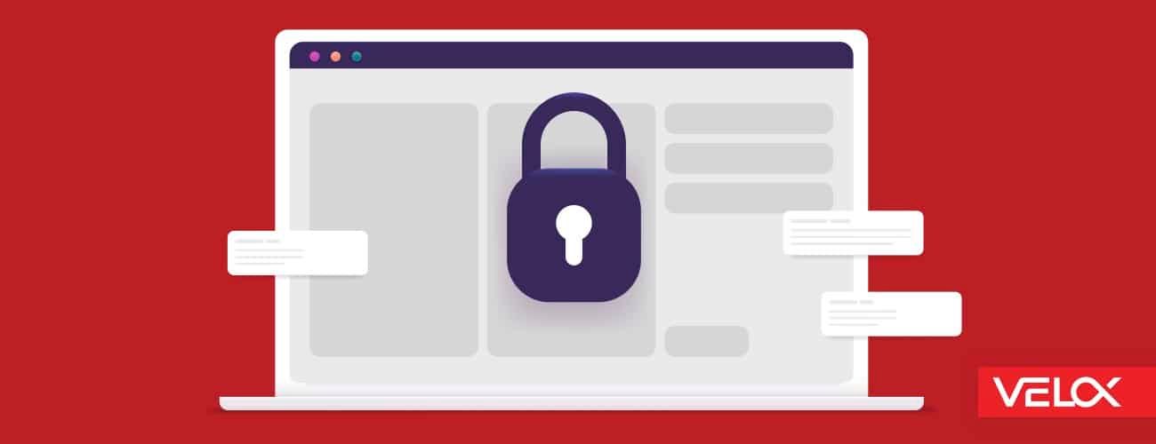A graphic of a computer screen with a lock on it.