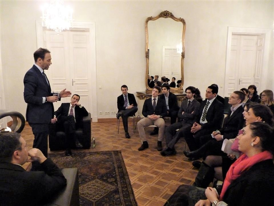 LBS Placement Center, Meeting Dr. Brandstetter, CEO of UNIQA talks to LBS students