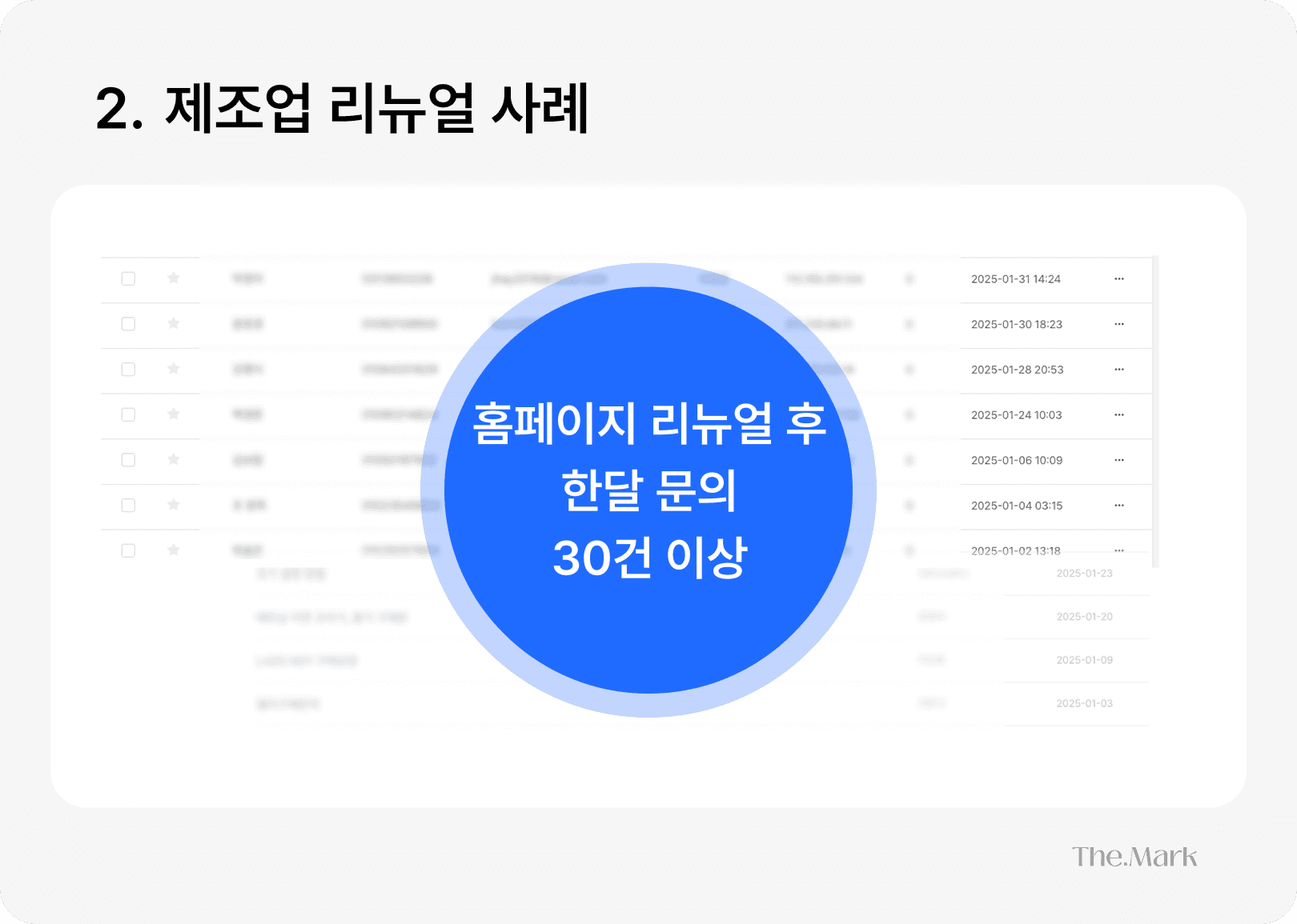제조업 홈페이지 리뉴얼 사례