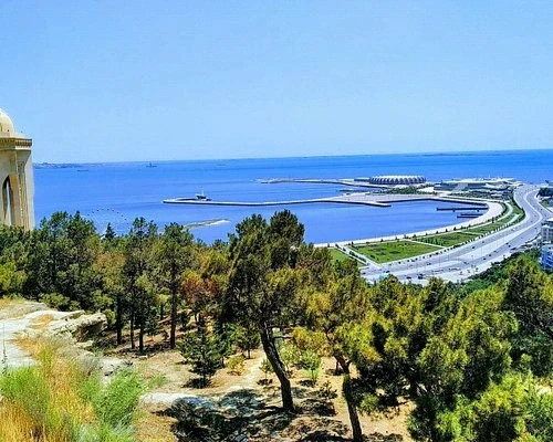 Caspian Sea coastline view in Baku