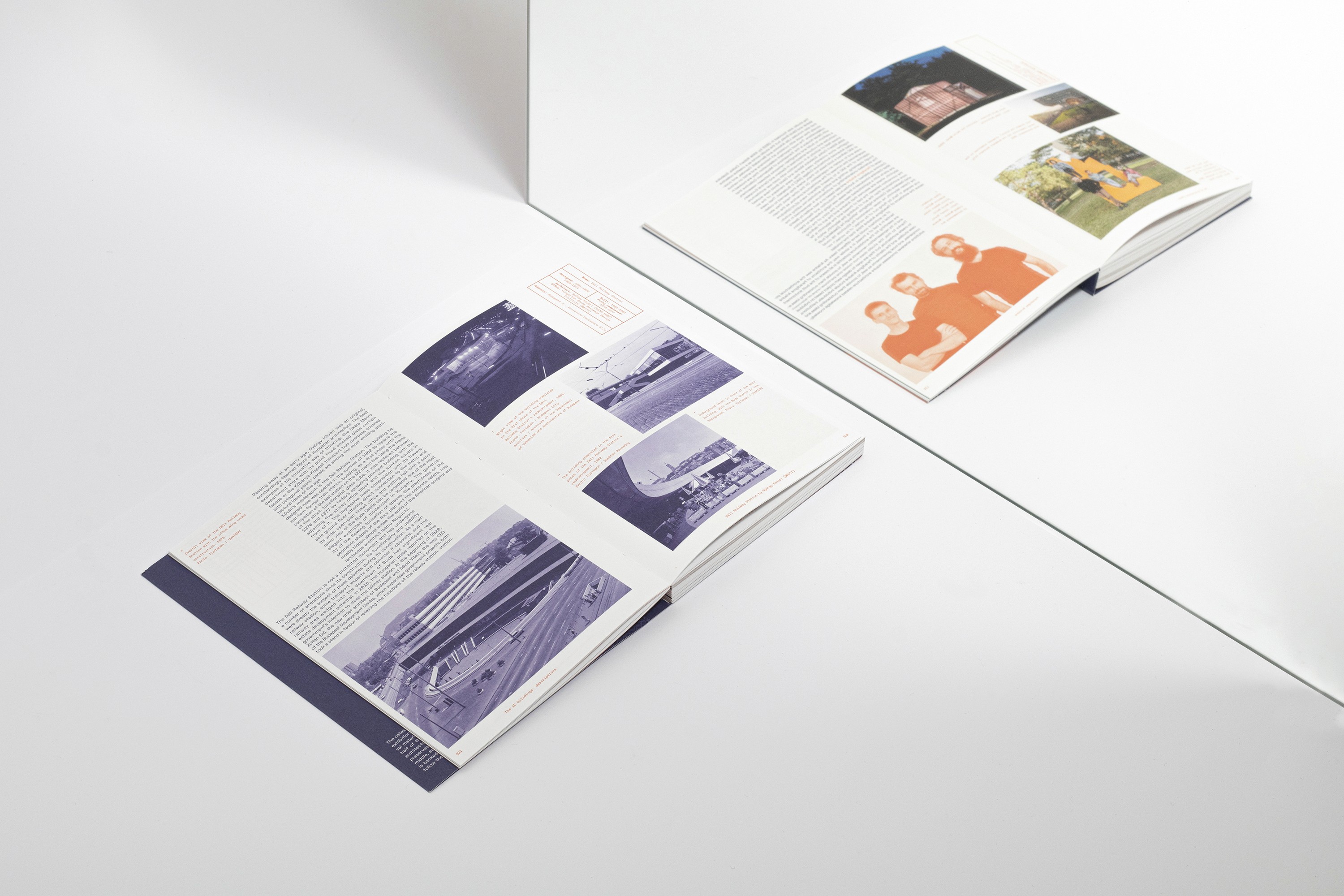 Editorial layout from the Othernity book, combining archival photographs, essays, and architectural documentation in a contemporary typographic system. Design by Marcell Kazsik