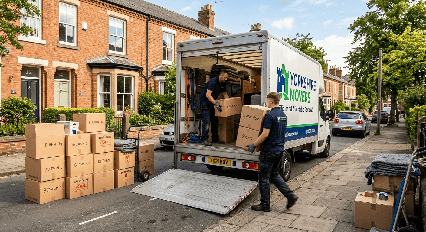 Affordable home removal service in York loading moving van efficiently